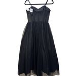 Betsy and Adam Black Strapless Sweetheart Lace Ballgown Gown NWT Size 12 Photo 5