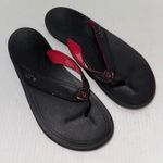 OluKai Punua Kia'i Womens 10 US 40 EUR Flip Flops Black/Red Slip On Sandals Black Photo 1