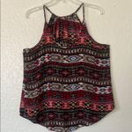 BCX  Red and Black Tribal Print Tank Top Size Xl Photo 0