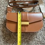 ZARA  tan faux vegan leather boxy retro 60s inspired crossbody clutch bag Photo 7