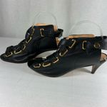 Anthropologie Luiza Barcelos Black Leather Kitten Heels Women’s Size 10B Photo 1