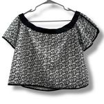 Rag and Bone  Falvia Eyelet Off Shoulder Top Women’s Size Medium Black White‎ Photo 2