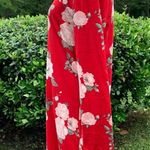 Heart & Hips NWOT  Red L/S Floral Rose Bodycon Fitted Dress Large L SOFT Photo 4