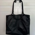 Simply Vera Faux Leather Sleek Black Tote Shoulder Bag Photo 1