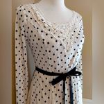 Ivory Lace & Black Polka Dot Asymmetric Hem Rockabilly ModCloth Dress by A’Reve White Size M Photo 1