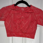 AYBL ‎ Coral Marbled Short Sleeve Crop Workout Top Size Small Photo 0