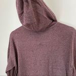Max Studio  Tunic Hoodie Striped Hooded High/low Funnel Neck Burgundy Casual Cute Photo 9