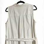 Who What Wear Denim Dress Sz L White 100% Cotton Pleated Button Up Belted Casual Photo 5