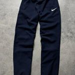 Nike  Navy Blue embroidered check swoosh streetwear pants Photo 0