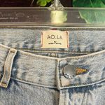 Alice + Olivia AO.LA Distressed Straight Leg Jeans Size 6/28 Light Blue Denim Photo 1