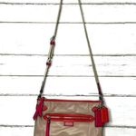 Coach Tan Pink Orange Leather Crossbody Messenger Bag Purse Photo 1