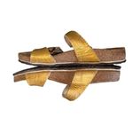 Birki's by Birkenstock soft footbed big buckle sandals Gold L10 M8 Size 10 Photo 5