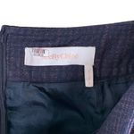 See By Chloe Ink Navy Plaid Cotton Pencil Skirt Size 40 Photo 5