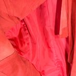 VAKKO New York Orange Suede Leather Asymmetrical‎ Drape Front Jacket Size Large Photo 11