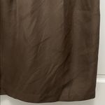Chocolate Brown Linen Silk Blend Puff Sleeve Mini Dress Photo 7