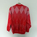 Red & Silver Metallic Sweater Size L Photo 3