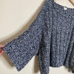 POL Oversized Two Tone Chunky Knit Crochet Black Sweater Photo 4