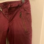 American Eagle Jeans Womens Maroon Skinny Stretch Crop Low Rise size 6 Photo 3