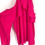Michael Kors  MK COLD SHOULDER RED FLOUNCE LONG SLEEVE TOP Photo 2