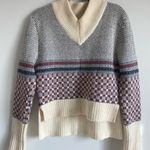 Thom Browne Crab Toy Icon Tweed V Neck Pullover White Photo 2