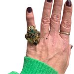 Antique Adjustable Fleur de Lis Gripoix Glass Onyx Large Georgian/Victorian Ring Brown Photo 15