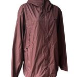 Columbia  Omni-Tech Hooded Lightweight Rain Jacket Windbreaker, Maroon Sz L Photo 2