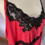 Cacique  Sexy Nightie Sz 22/24 Red Black Lace Slip Dress Honeymoon Cocktails Photo 4