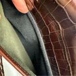 Brighton  Black & Brown Leather Croc Embossed Bucket‎ Crossbody Bag CP Photo 10