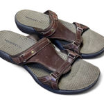 Merrell  Glade Slide Sandals Womens Size 9 Cognac Brown Leather Slip On Open Toe Photo 0
