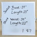 Anne Klein Ladies 2 Piece Gold Metallic Linen Blend Skirt Suit Size 12 Career Photo 14