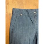 Isaac Mizrahi  100% Cotton Chambray Blue‎ Tailored Bermuda Shorts Women's 4 Photo 5
