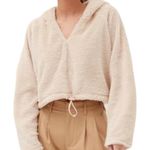 Urban Outfitters 😊🧸 Teddy Jacket Fleece Hooded Long Sleeve Cropped 🧸😊~ med Photo 0