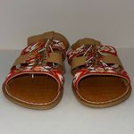 Comfortview Pre-Owned Brown/Orange Priscilla Beaded Slingback Sandals Size 8.5 Photo 1