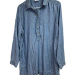 J.Jill Linen Blend Women's Tunic/Dress Popover Shirt Chambray Medium Photo 0