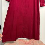 Vintage 90s FADS Corduroy Shirt Dress Sz 14 Red Button Front Long Sleeves Photo 14