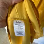 Lulu's Mustard Yellow Satin Tiered tie back midi Dress size medium Photo 10