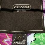 Coach  Rain Coat Magenta‎ Floral Lined Button Front Jacket Coat XS READ Photo 3