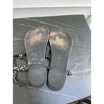 Audrey Brooke Audrey Brook women’s flat leather woven thong sandals braided black Sz 7 Photo 8