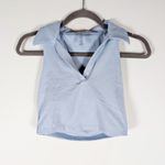 Beyond Yoga Women's Heather Rib Prep Collared Cropped Sleeveless Tank Blue XS Photo 0