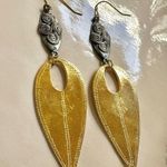 Devin Leigh 18k Gold Plated Hammered and Gun Metal Earrings Photo 1