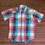 Wrangler VTG COWBOY CUT PLAID SHORT SLEEVE PEARL SNAP WESTERN SHIRT Photo 0