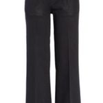 Victoria Beckham  Edie Coated High-Rise Flared Jeans in Black, NWT, UK Size 26 Photo 3