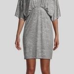 Aidan Mattox Silver Mini Dress Deep V Photo 0
