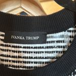 Ivanka Trump  Black White Knit Sweater w/ Fringe on Bottom Hem Size Medium Photo 1