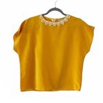 Fascination Vintage New York Mustard Yellow Top Medium Boho Crochet Fall Vibes M Photo 0