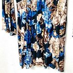 Audrey 3+1  Blue Floral Elastic Waist Dress Size Medium Photo 4