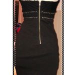 LaRok Black Strapless Dress w/ Lace Corset Detail Size XS Photo 3