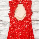 Francesca's Francesca’s Red Lace Halter Neck Sleeveless Cocktail Mini Party Dress, EUC, Med Photo 6