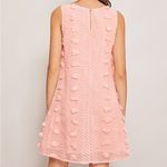 &merci &merci women’s size medium keyhole back Swiss dot dress lined light blush pink Photo 3