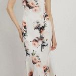 Karen Millen NWT Satin Crepe Peony Waterfall Hem High Neck Dress Size 8 Photo 0